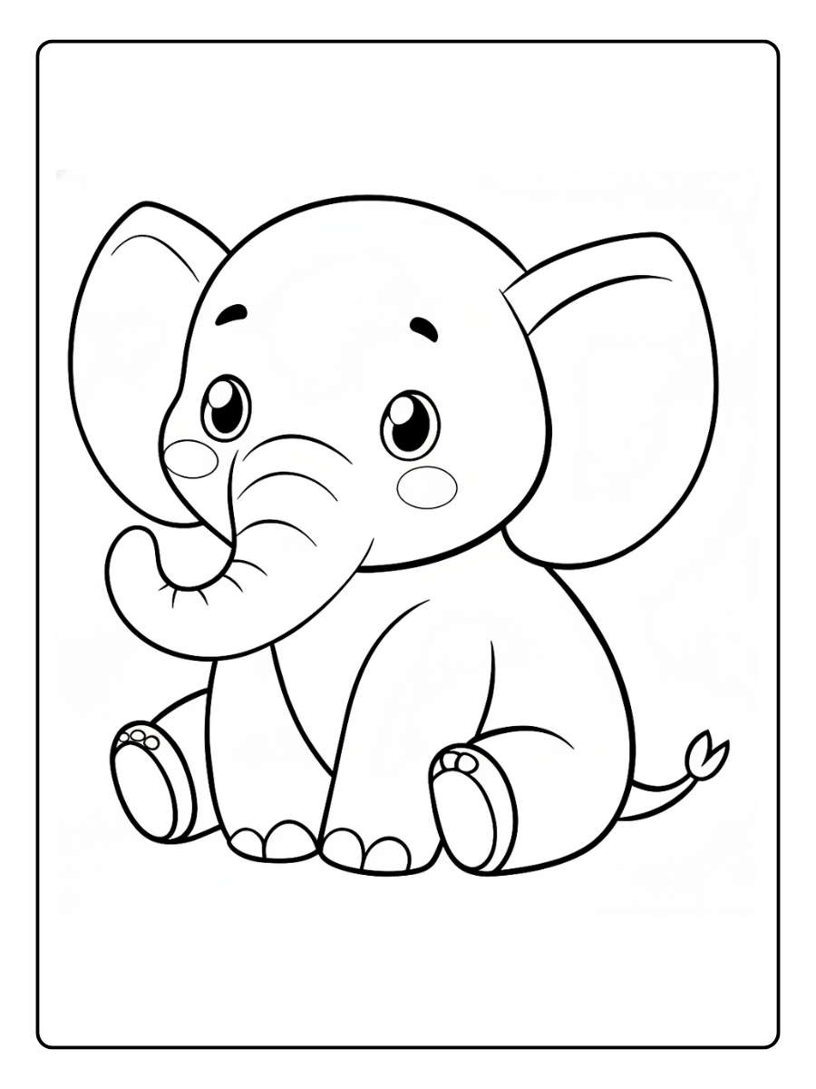desenho para colorir elefante fofo (3)