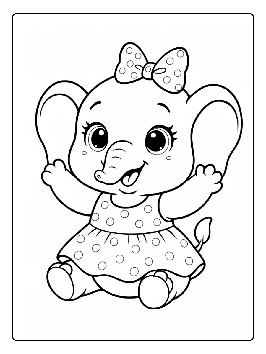 desenho para colorir elefante fofo (5)