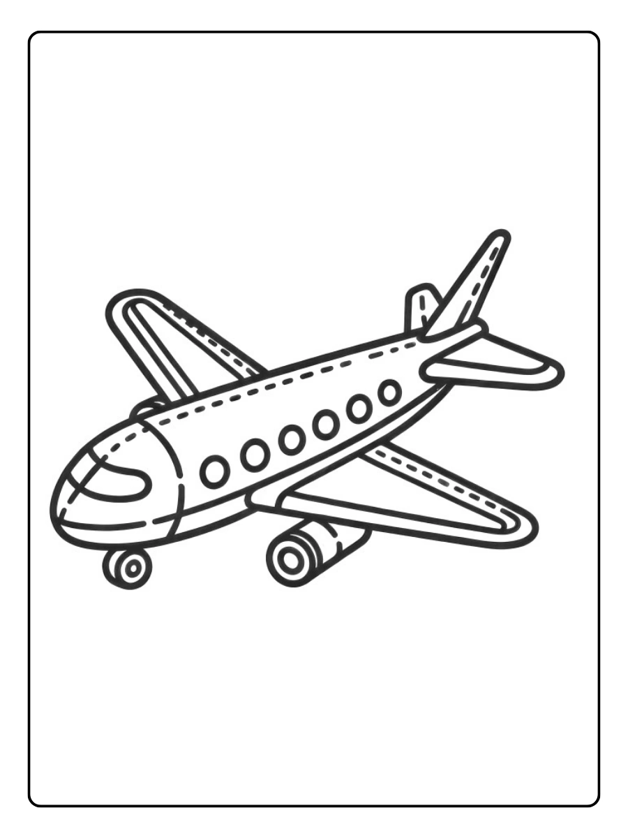 Avião no céu para colorir