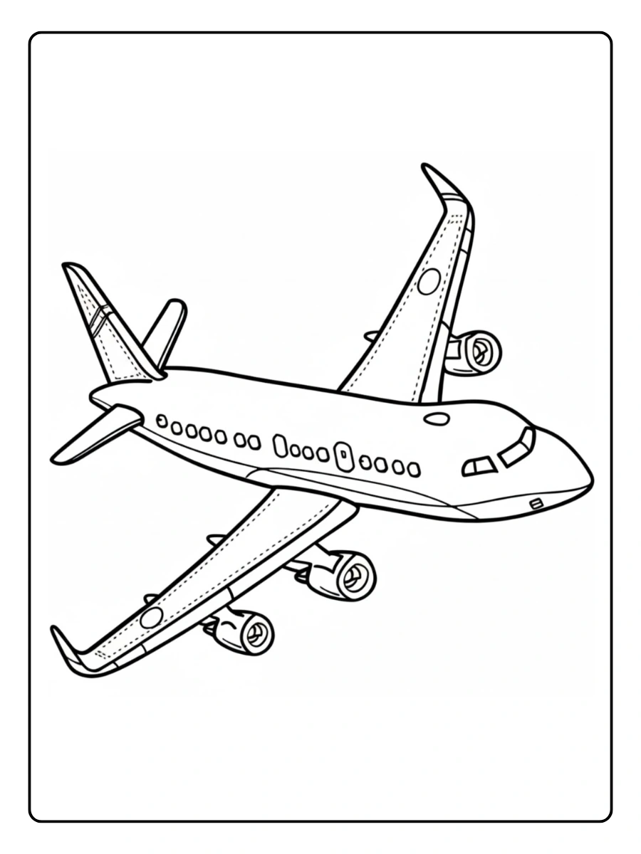 Avião para colorir fácil