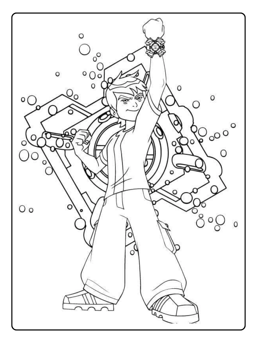 Ben 10 em ação para colorir