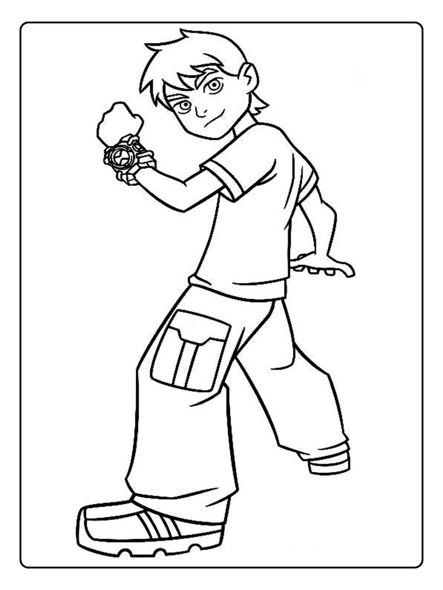 Ben 10 para colorir fácil