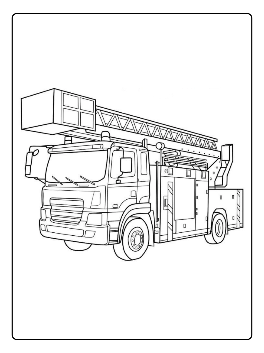 Caminhão de bombeiros para colorir