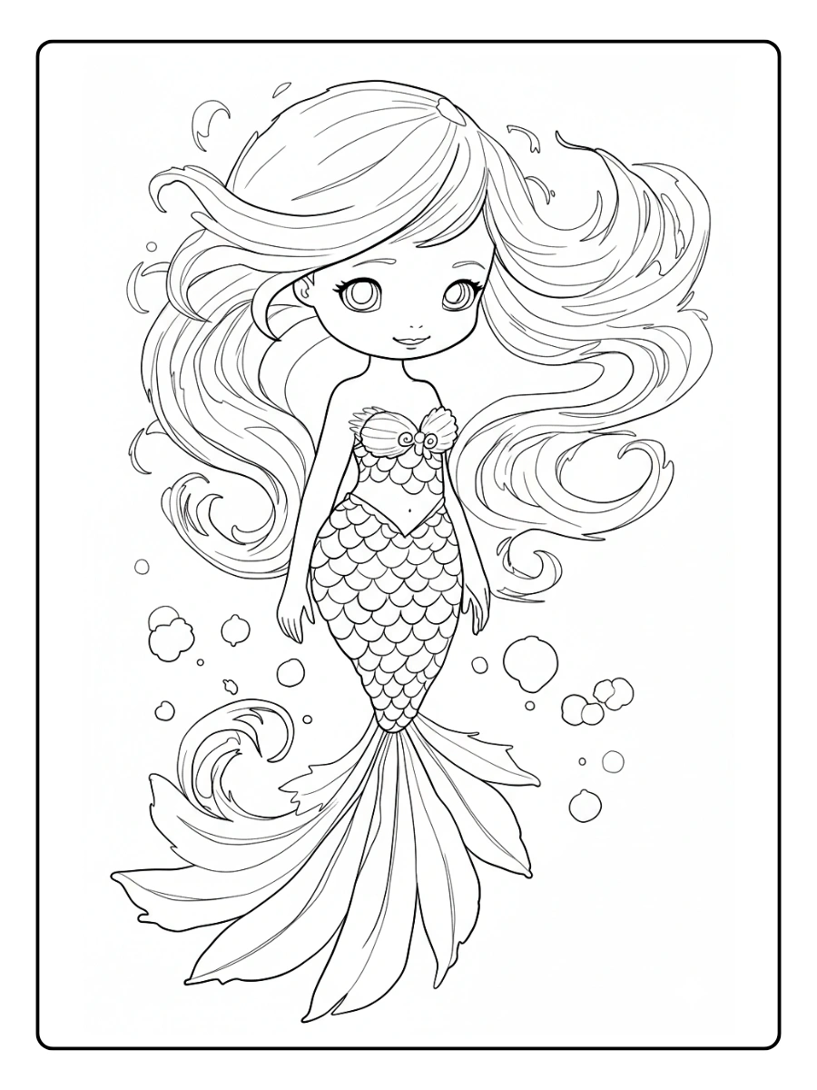 Desenho da Sereia para Colorir (15)