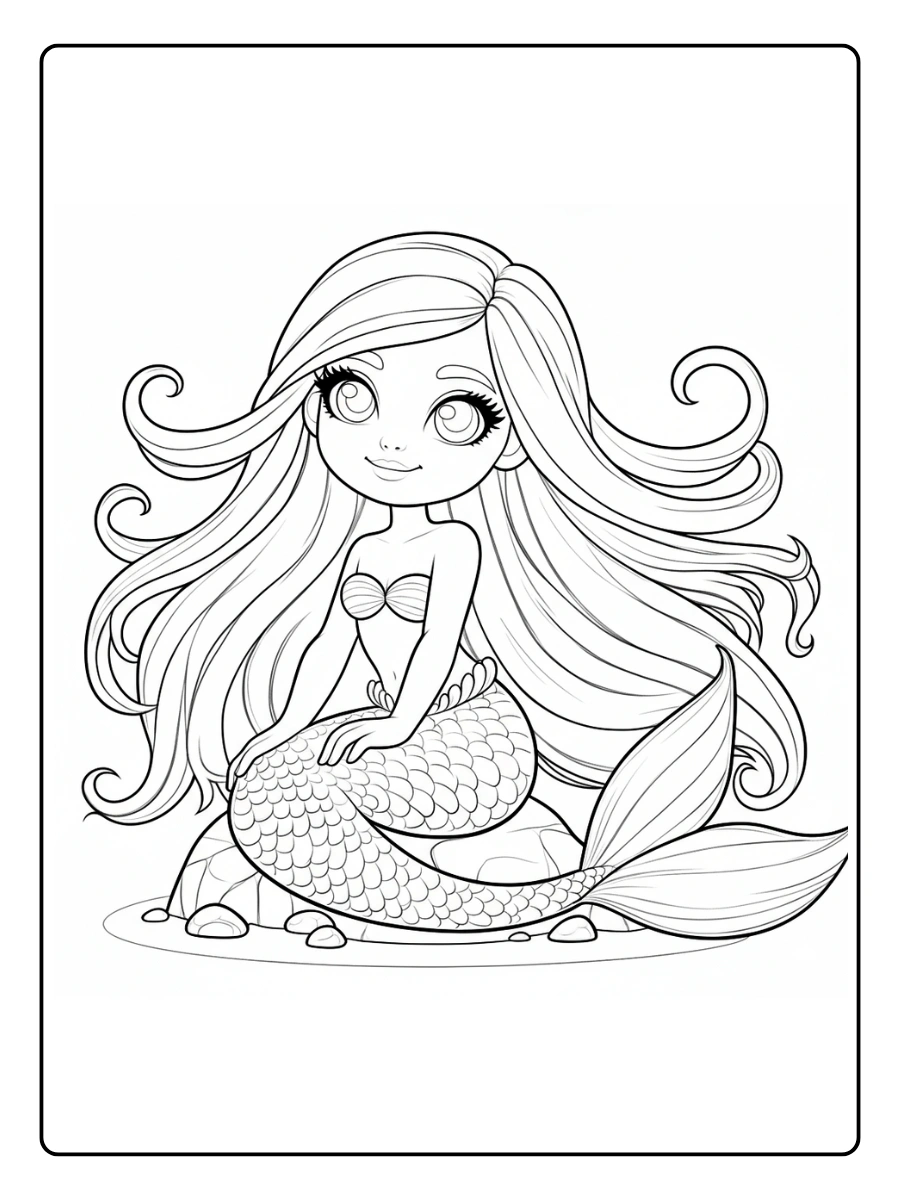 Desenho da Sereia para Colorir (3)