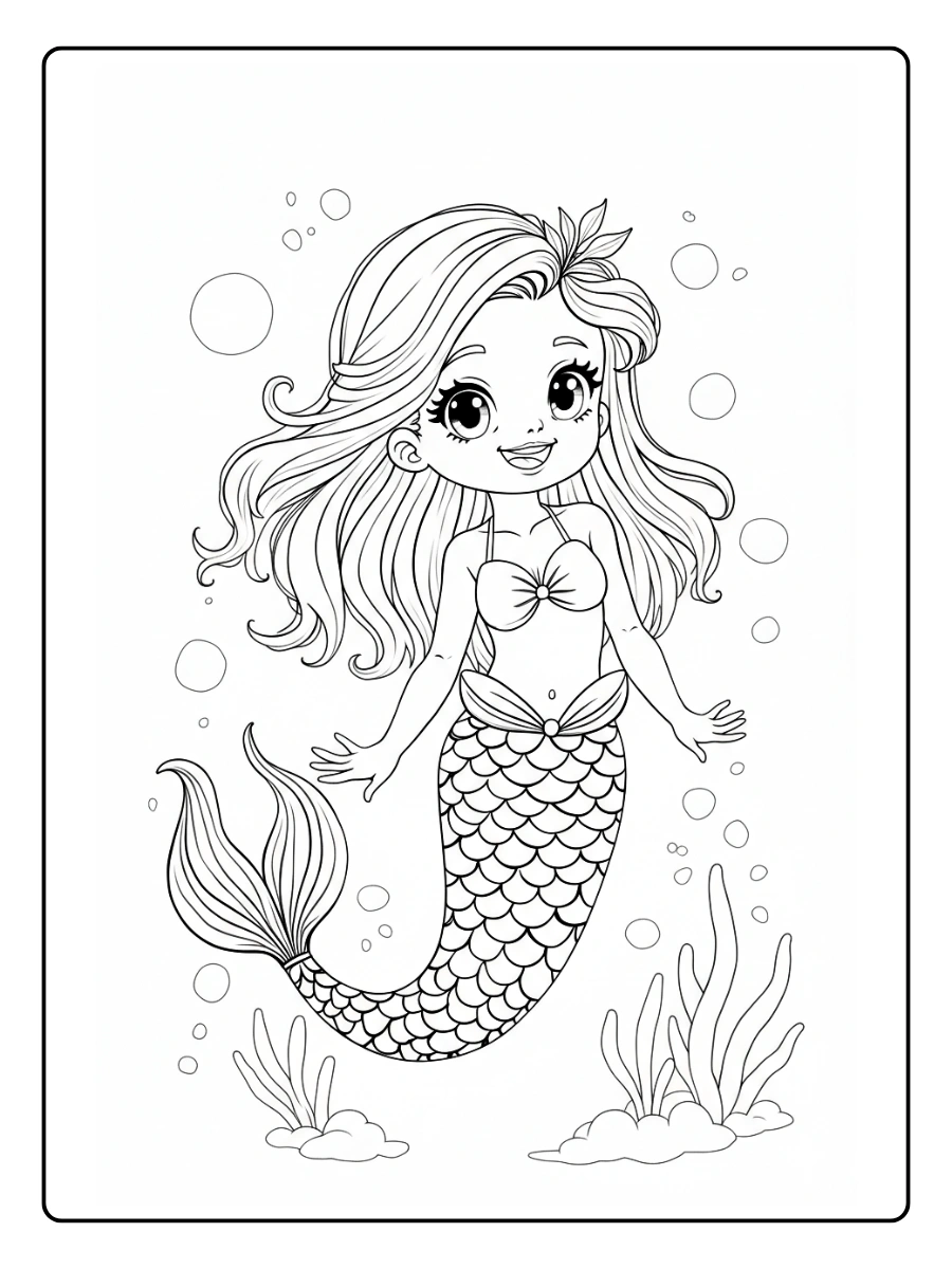 Desenho da Sereia para Colorir (4)