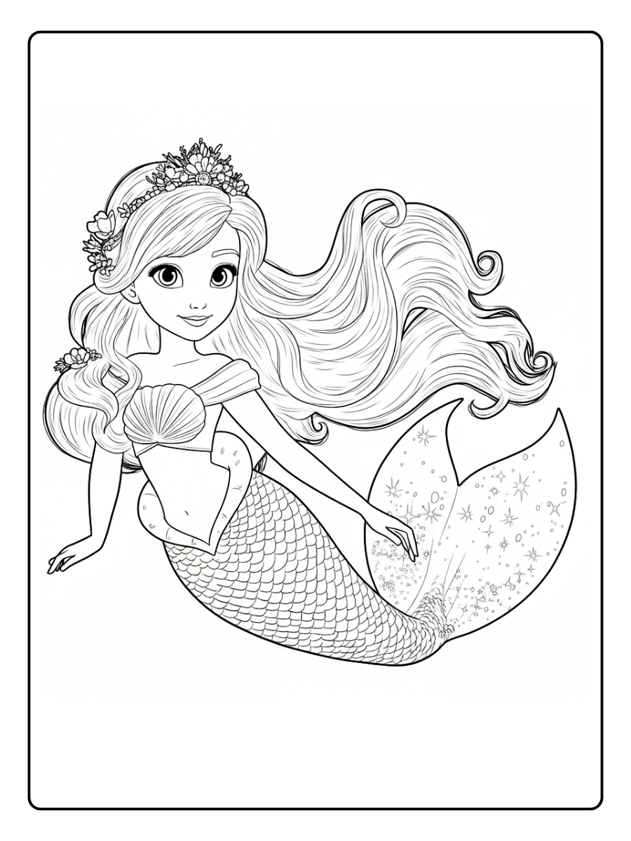 Desenho da Sereia para Colorir (8)