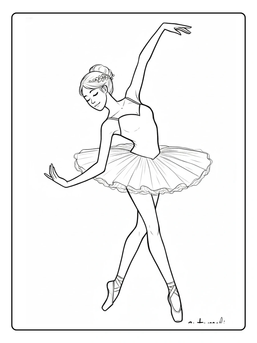 Desenho de Bailarina para Colorir (15)