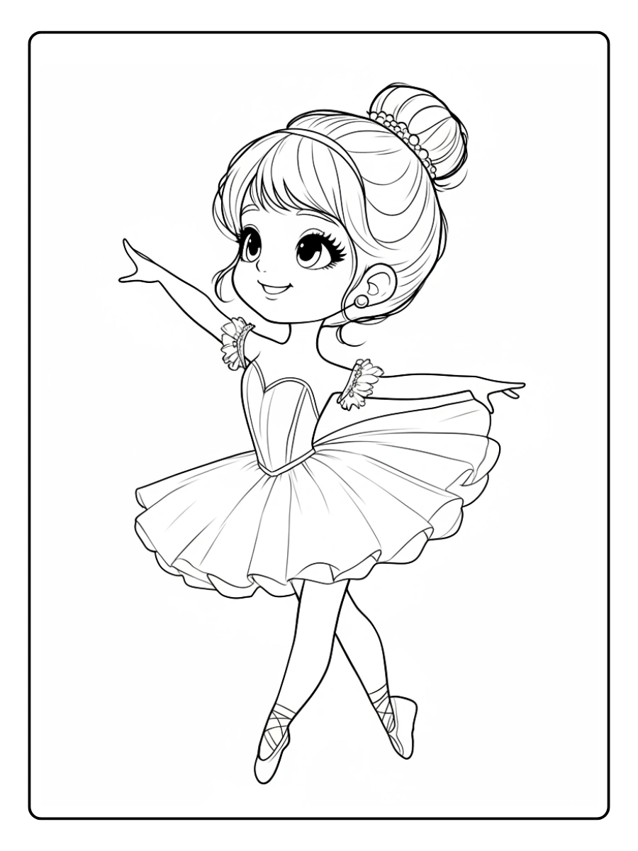 Desenho de Bailarina para Colorir (4)