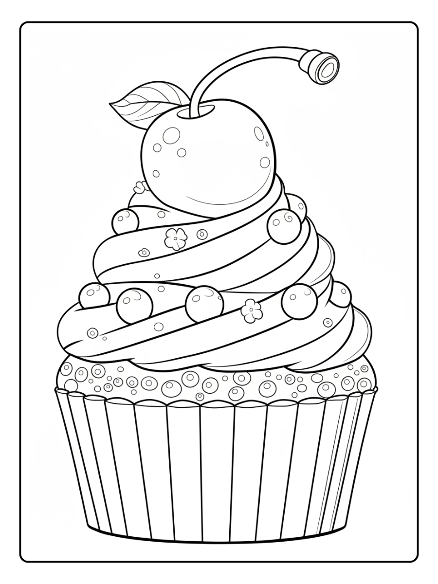 Desenho de Bolinho para Colorir (2)