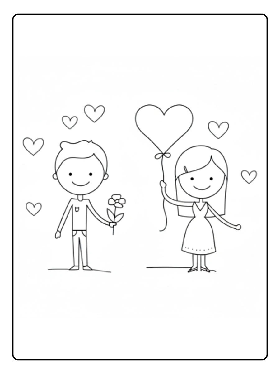 Desenho de Casal para Colorir (5)