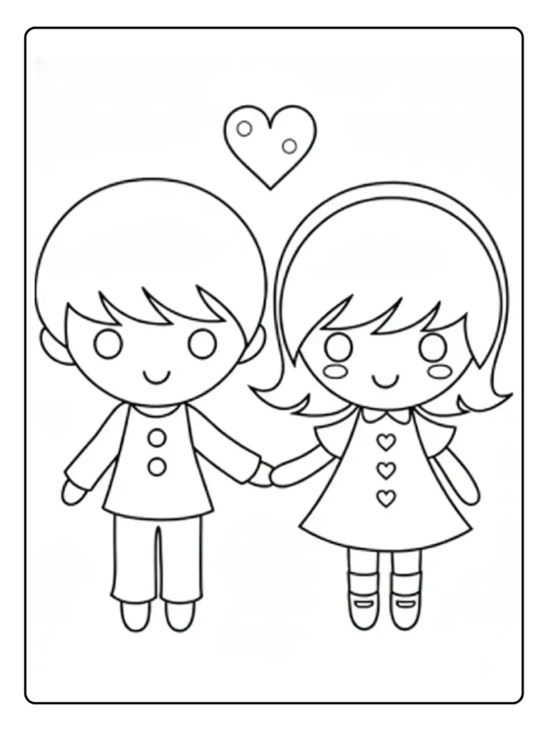 Desenho de Casal para Colorir (6)