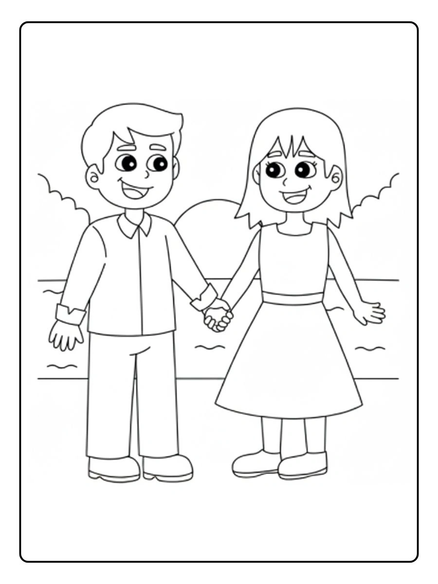 Desenho de Casal para Colorir (7)