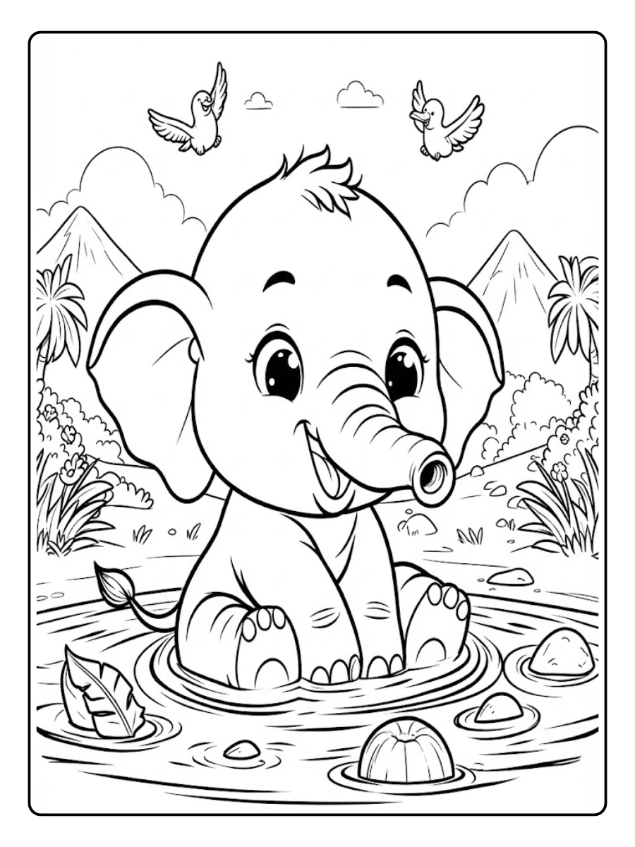 Desenho de Elefante para Colorir (1)