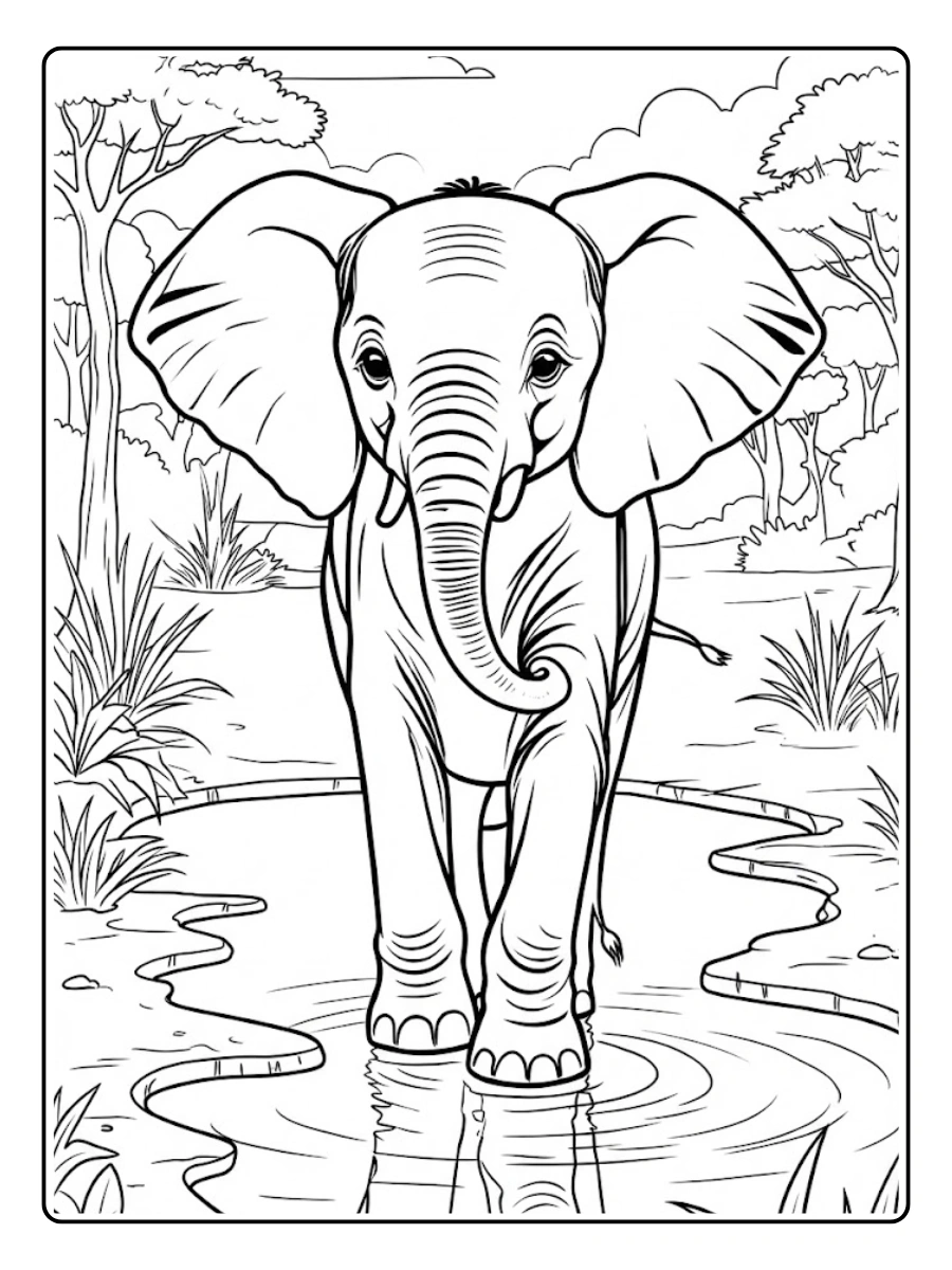 Desenho de Elefante para Colorir (15)