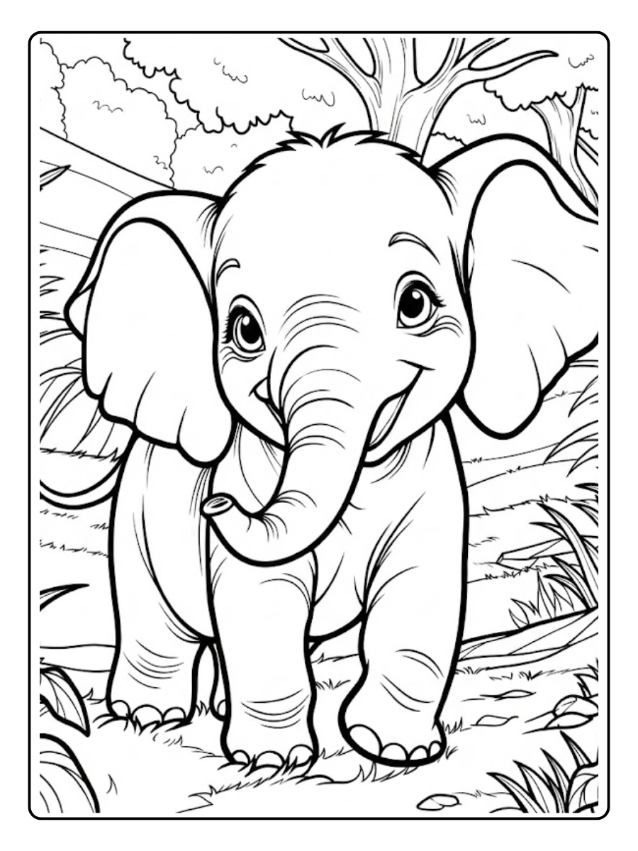 Desenho de Elefante para Colorir (3)