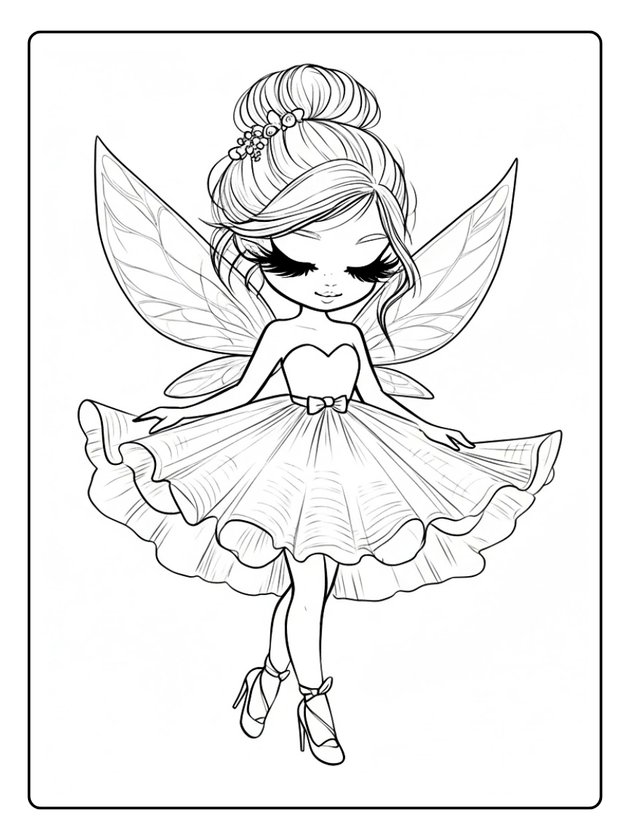 Desenho de Fada para Colorir (2)