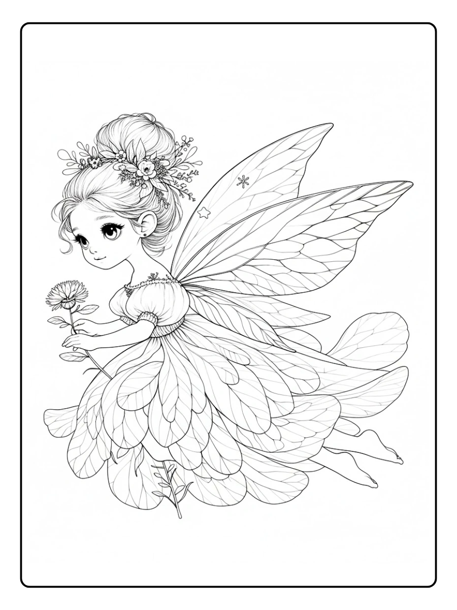 Desenho de Fada para Colorir (9)