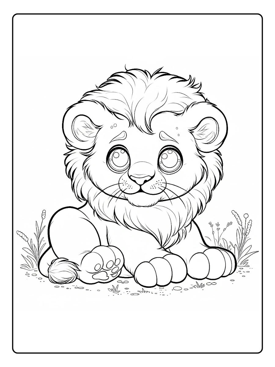 Desenho de Leão para Colorir (12)