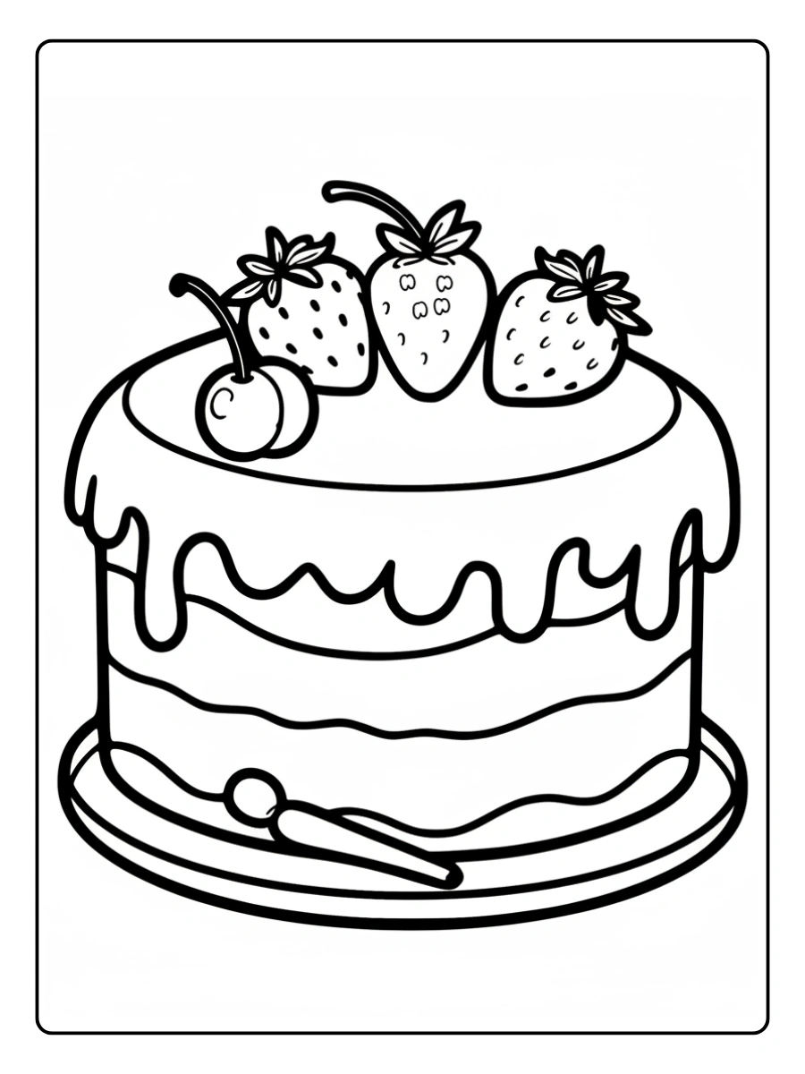 Desenho de Um Bolo para Colorir (1)