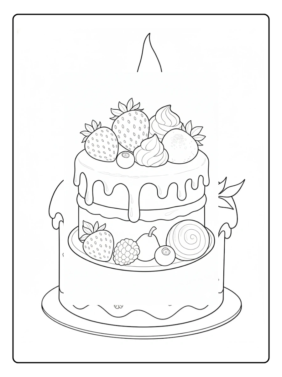 Desenho de Um Bolo para Colorir (11)