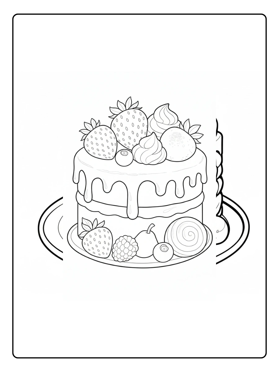 Desenho de Um Bolo para Colorir (12)