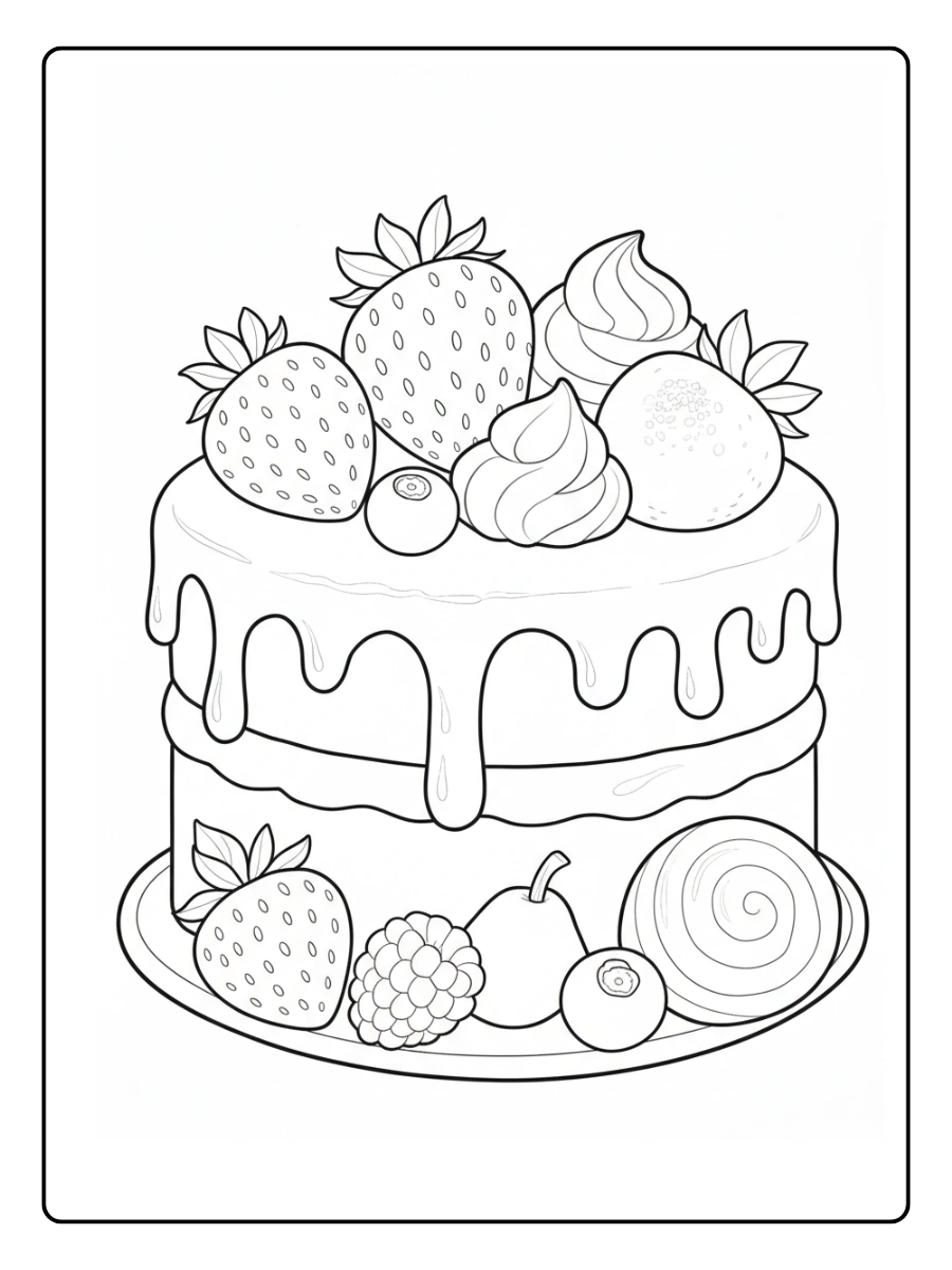 Desenho de Um Bolo para Colorir (15)