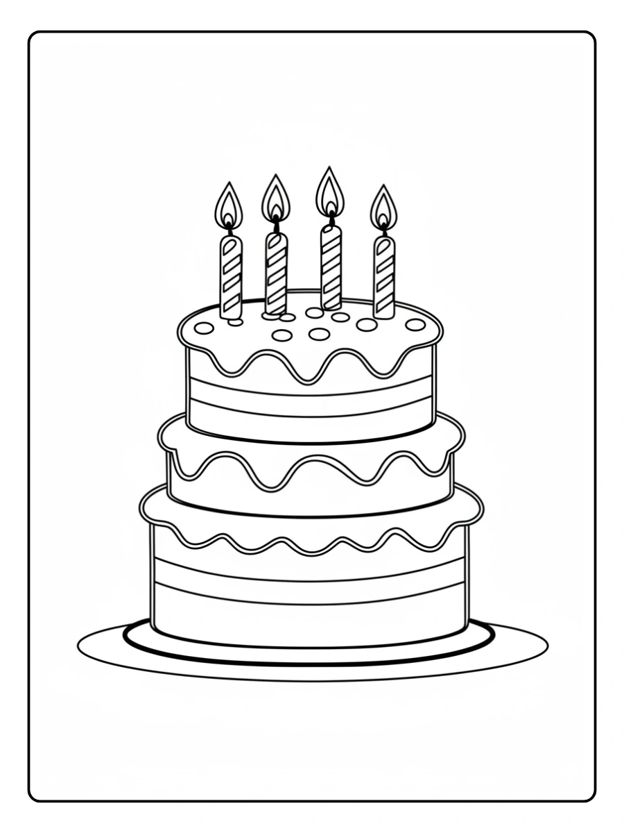 Desenho de Um Bolo para Colorir (2)