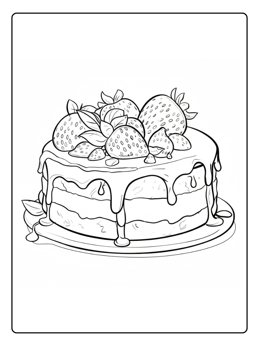 Desenho de Um Bolo para Colorir (3)