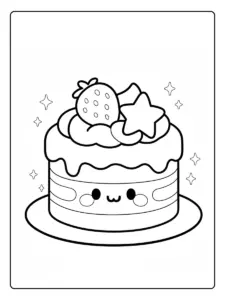 Desenho de Um Bolo para Colorir (4)