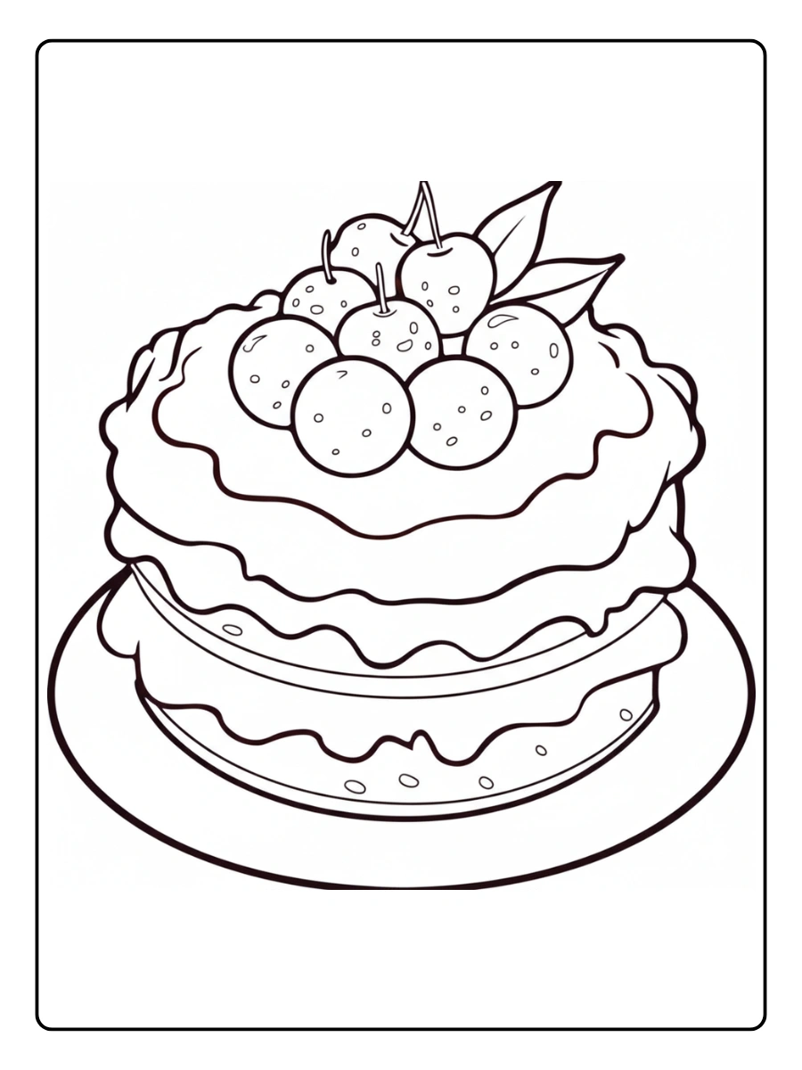 Desenho de Um Bolo para Colorir (5)