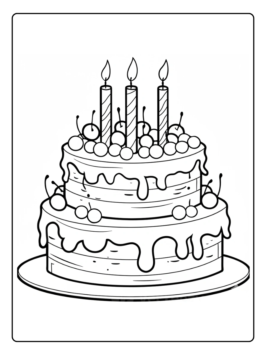 Desenho de Um Bolo para Colorir (6)