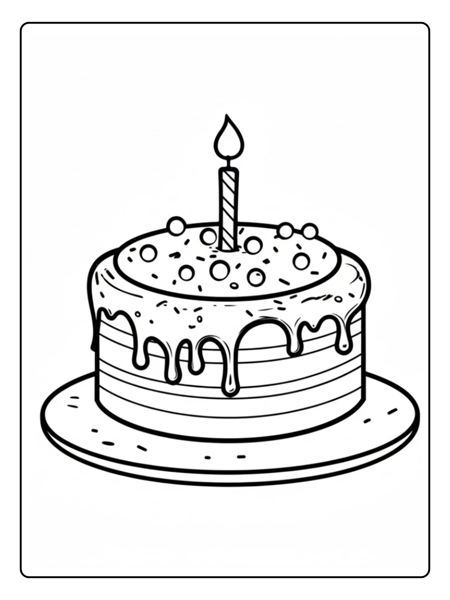 Desenho de Um Bolo para Colorir (8)