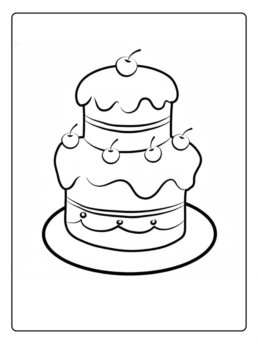 Desenho de Um Bolo para Colorir (9)