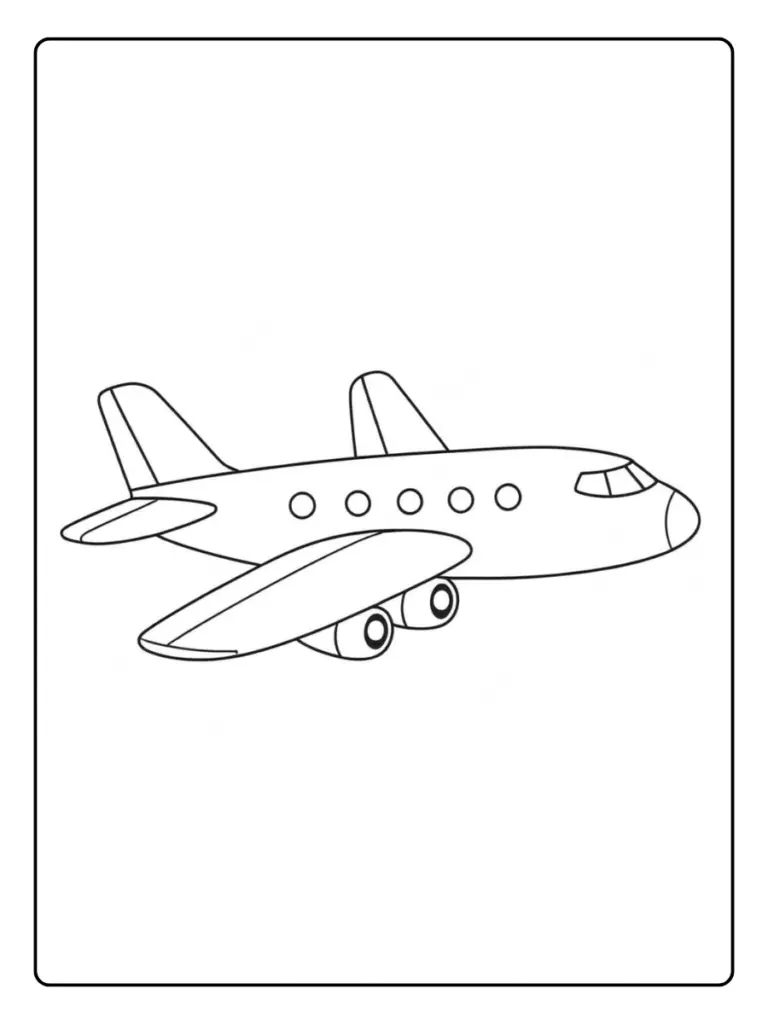 Desenho de avião para colorir