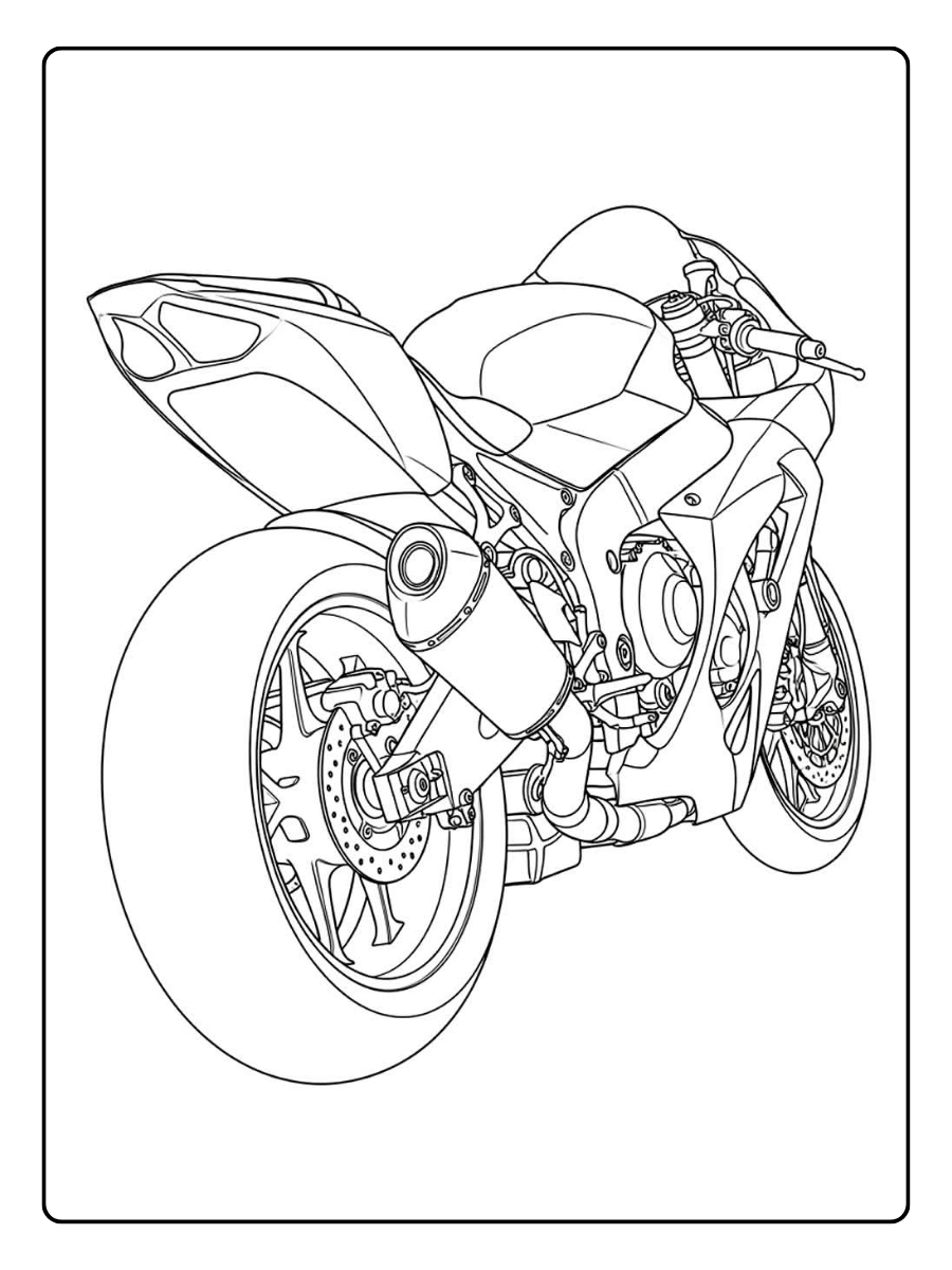 Desenho de moto para colorir