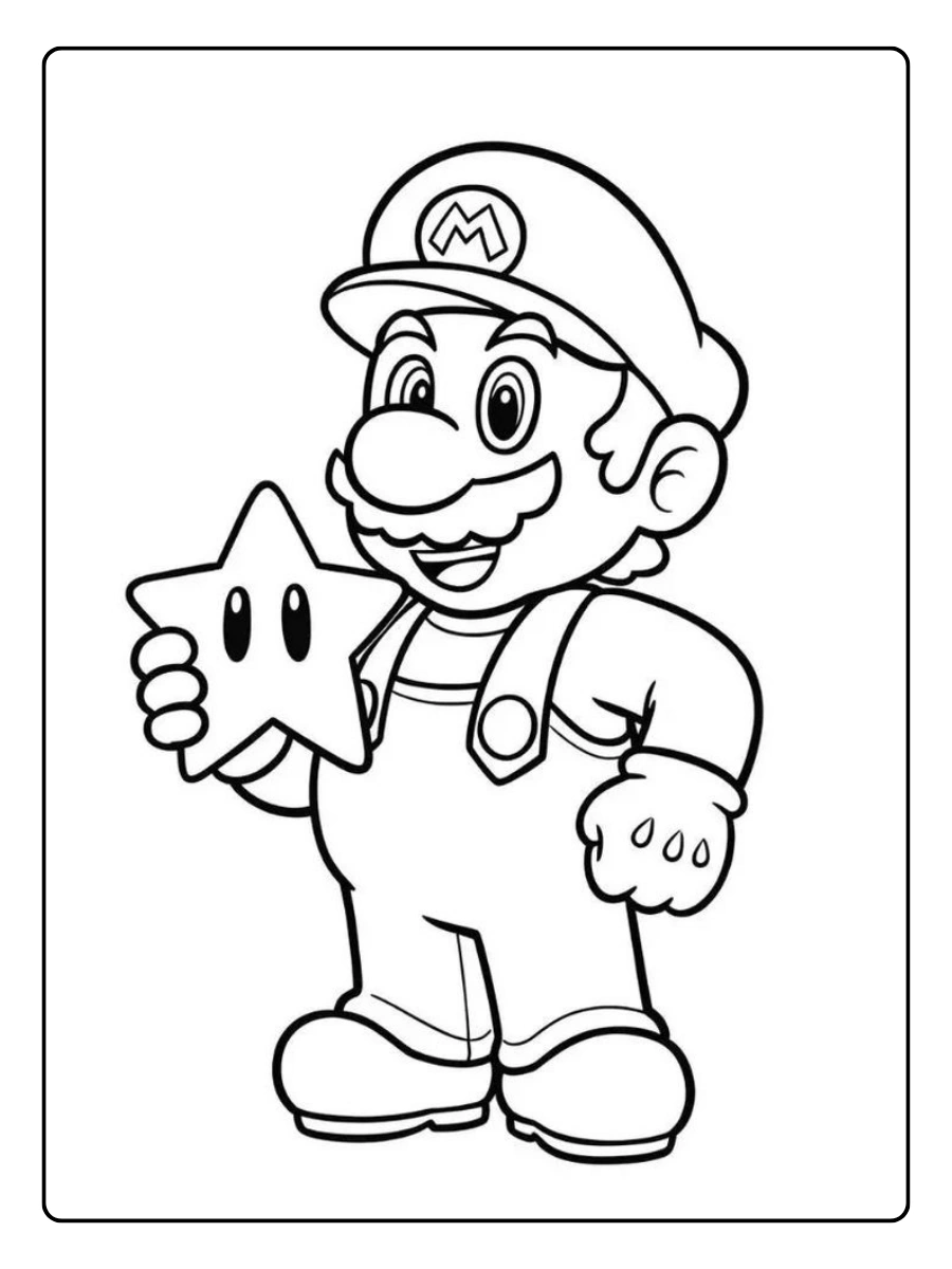Desenho do Mario para colorir