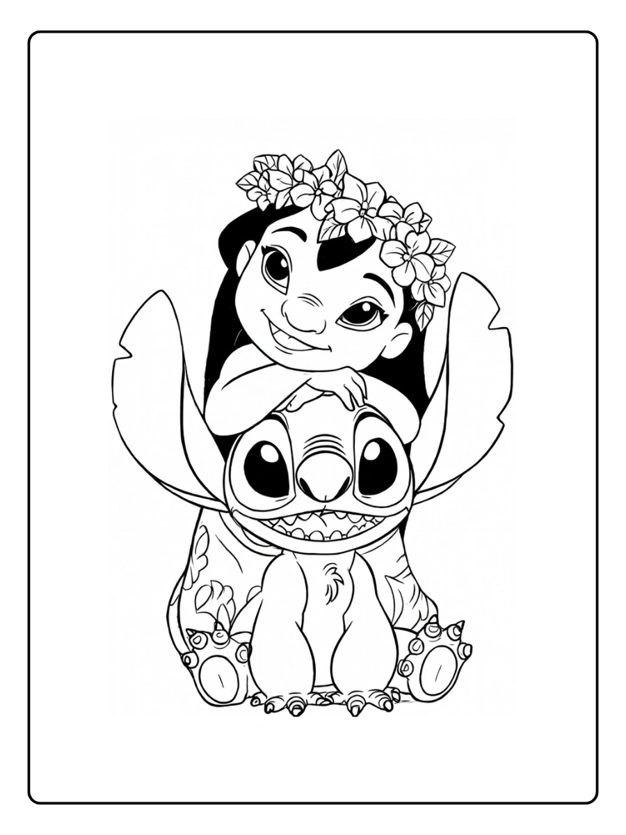 Desenho para Colorir Lilo e Stitch (2)