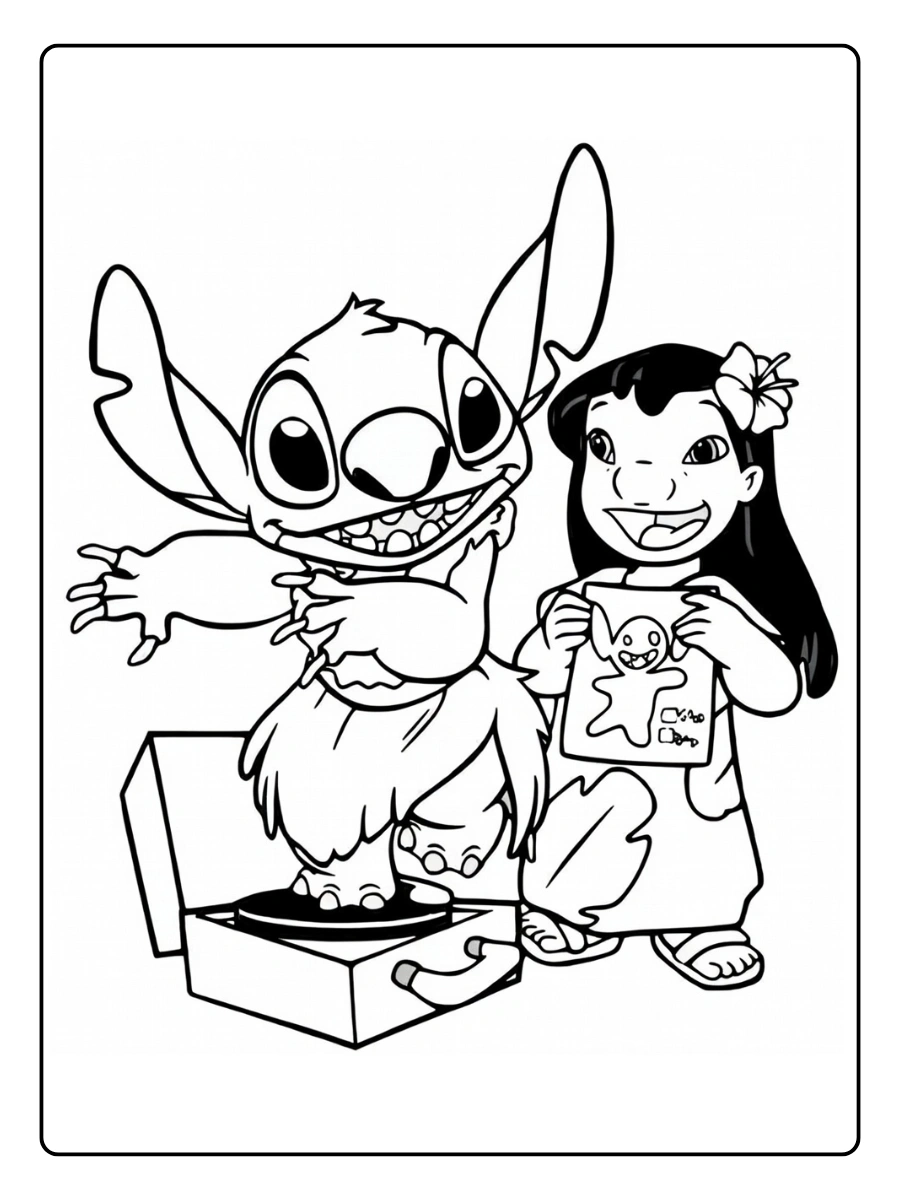 Desenho para Colorir Lilo e Stitch (9)