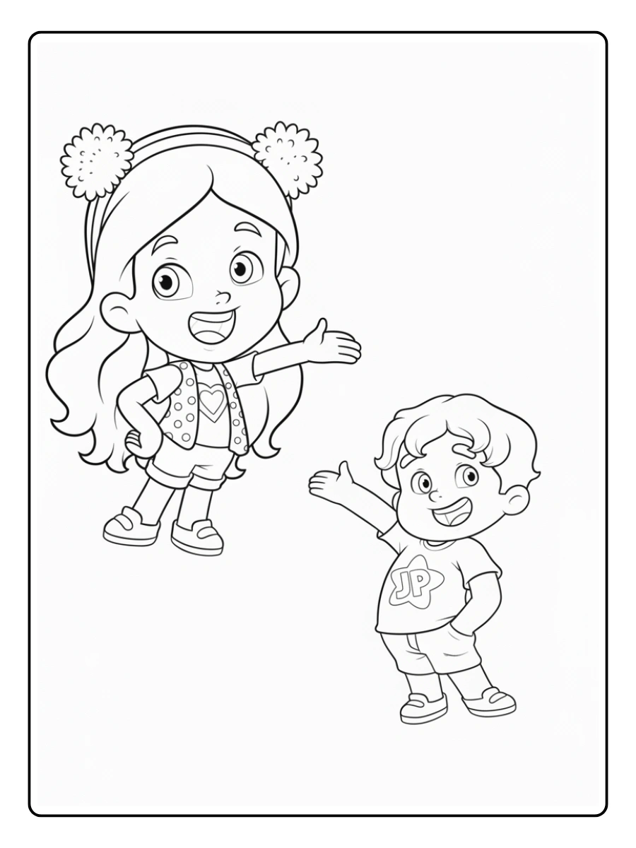 Desenho para Colorir Maria Clara e JP (2)