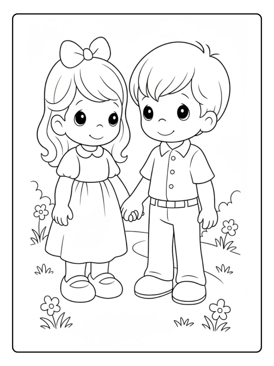Desenhos de Casal para Colorir (2)