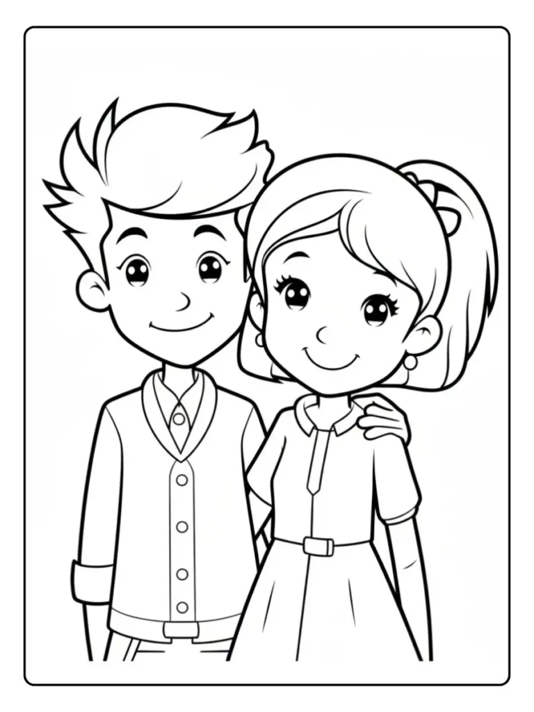 Desenhos de Casal para Colorir (8)