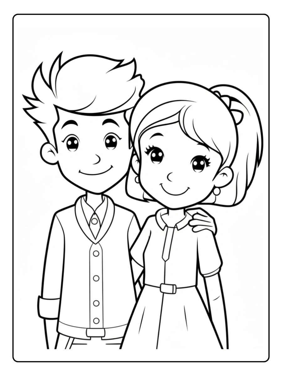 Desenhos de Casal para Colorir (8)