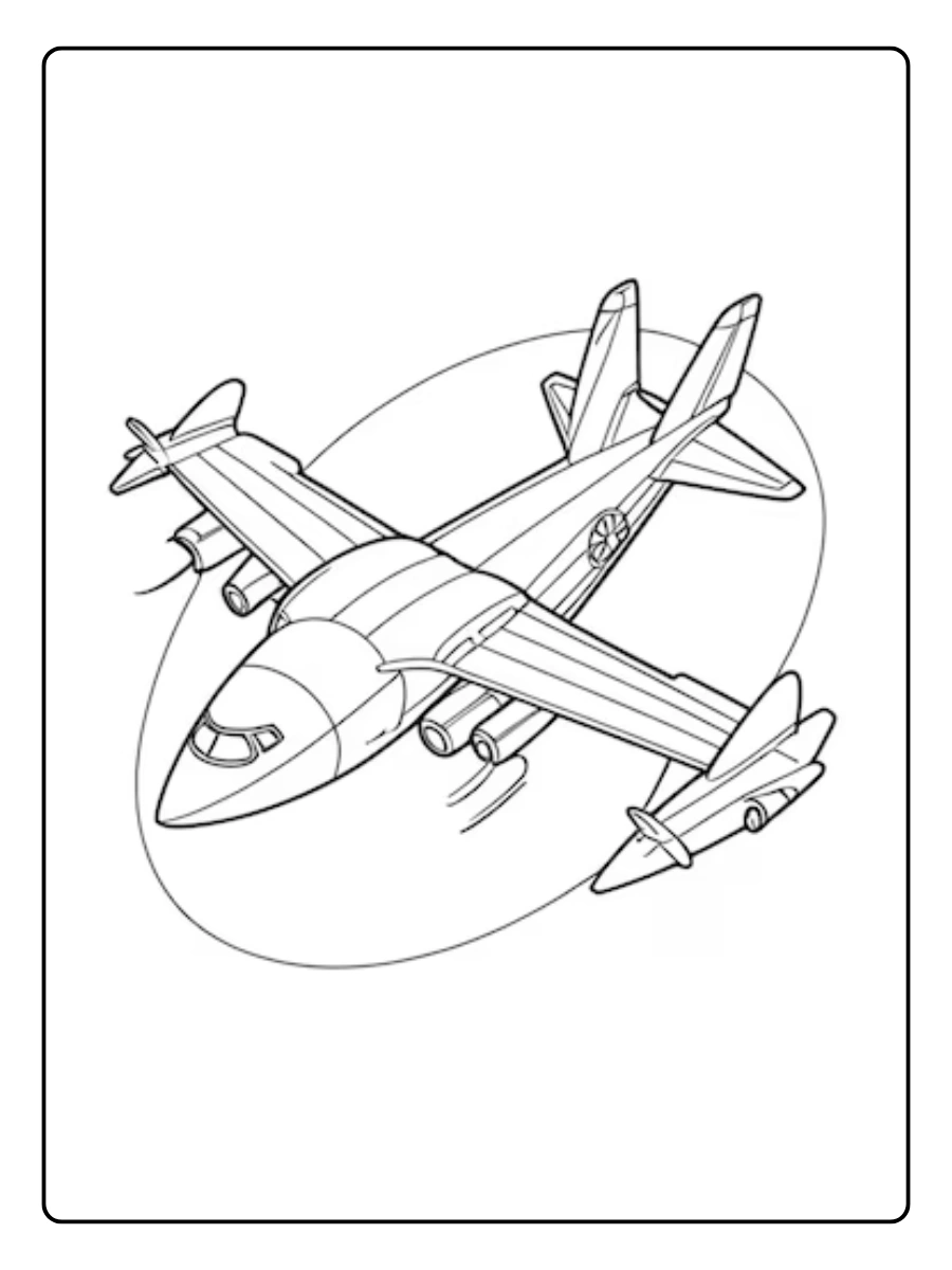 Desenhos de avião para colorir