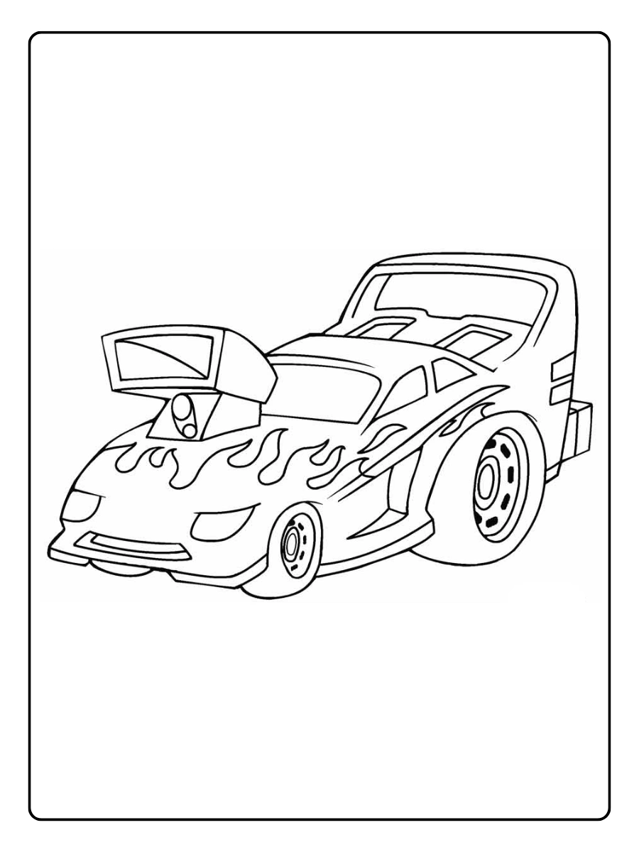 Hot Wheels corrida para colorir