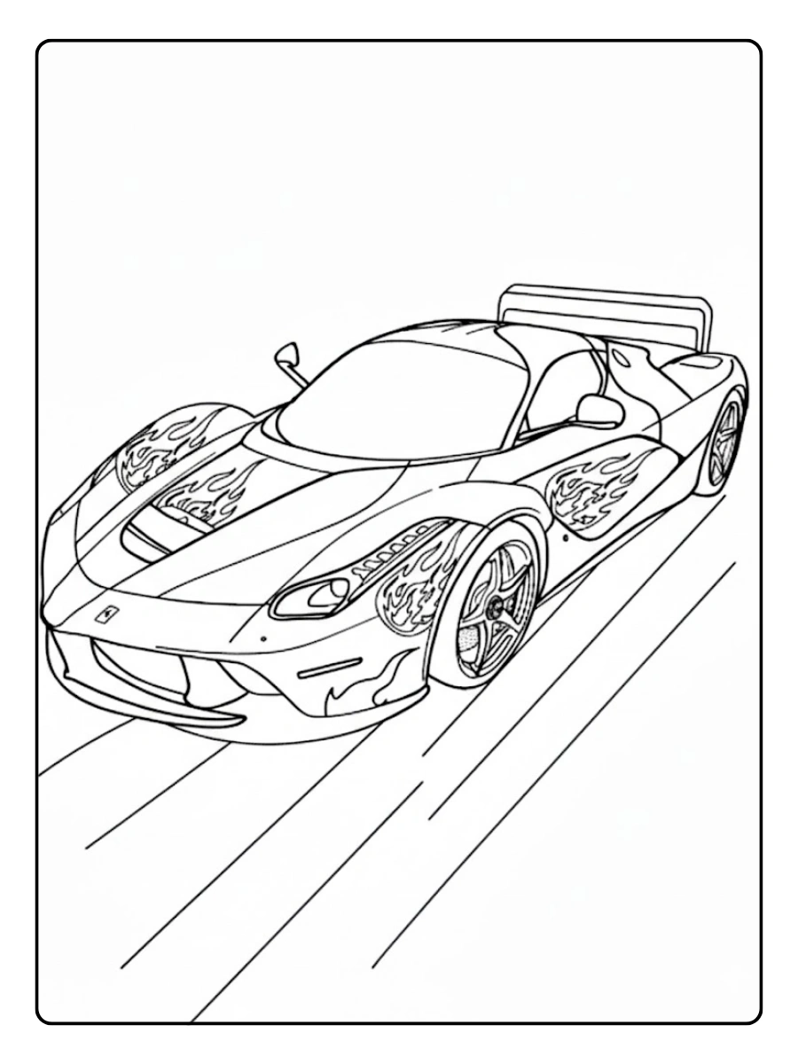 Hot Wheels para colorir simples