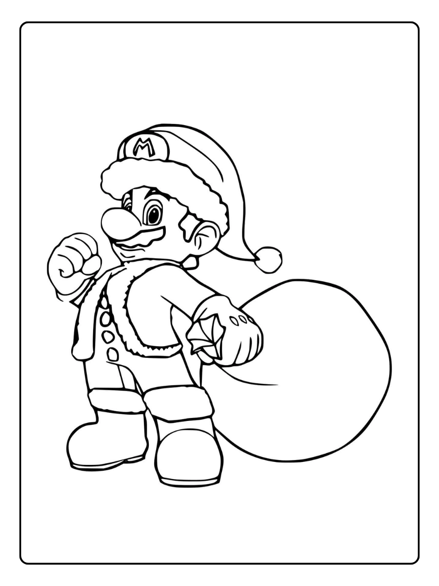 Mario infantil para colorir