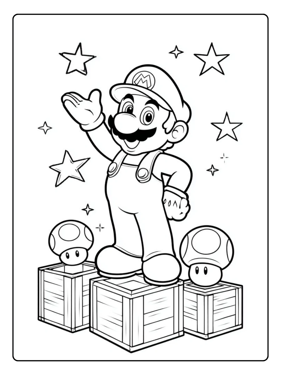 Mario para colorir fácil