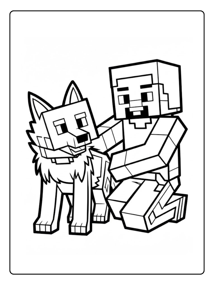 Minecraft infantil para colorir