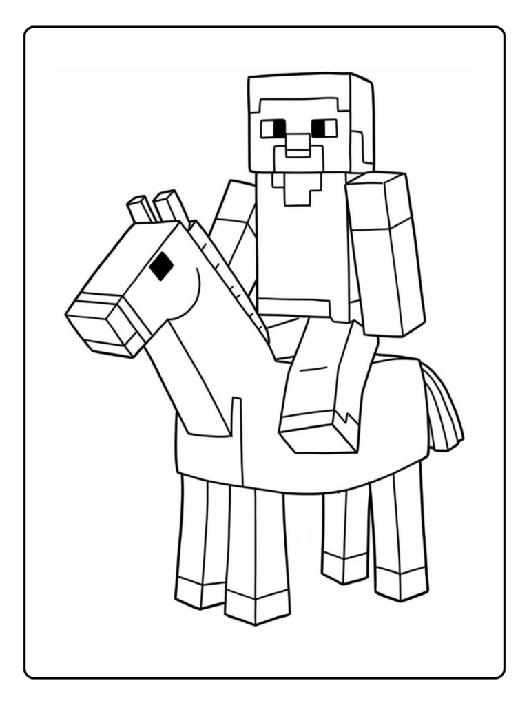 Minecraft para colorir fácil